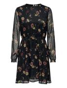 Careliza Life Ls O-Neck Dress Wvn Lyhyt Mekko Black ONLY Carmakoma