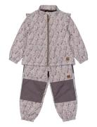 Thermal+ Frill Set Aop Outerwear Thermo Outerwear Thermo Sets Grey Mik...