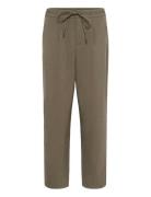 Kamerle Belt Pants Bottoms Trousers Straight Leg Khaki Green Kaffe
