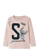 Nmfarna Stitch Ls Top Box Wdi Tops T-shirts Long-sleeved T-shirts Pink...