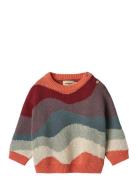 Jacquard Pullover Knud Tops Knitwear Pullovers Red Wheat