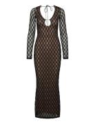 Yazmin Lace Midi Dress Polvipituinen Mekko Black Bardot