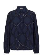 Mmnolin Caminno Shirt Tops Shirts Long-sleeved Navy MOS MOSH