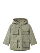 Nmmlasnow05 Jkt Aop Fo Lil Parka Takki Green Lil'Atelier