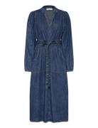 Parisll Midi Dress Ls Polvipituinen Mekko Blue Lollys Laundry