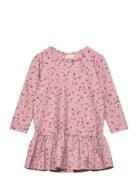 Dress L/S Gather Printed Dresses & Skirts Dresses Casual Dresses Long-...