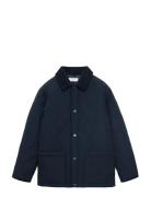Quilted Anorak With Shirt Collar Tikkitakki Navy Mango