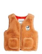 Ritzratz Patch Faux Fur Vest Toppaliivi Orange Mini Rodini
