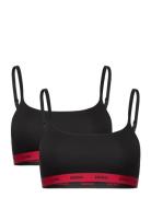 Twin Bralette Stripe Lingerie Bras & Tops Soft Bras Bralette Black HUG...