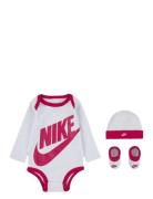 C1-Bodysuit+Hat+Bootie Pitkähihainen Body Pink Nike