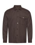 Mmgnole Serge Overshirt Tops Overshirts Brown Mos Mosh Gallery