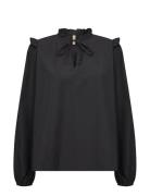 Sc-Netti Tops Shirts Long-sleeved Black Soyaconcept