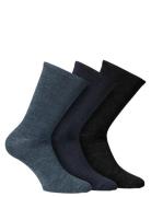 Knitted Merino Socks In 3-Pack Lingerie Socks Regular Socks Multi/patt...