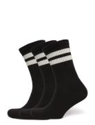 3-Pack Striped Sport Socks Underwear Socks Regular Socks Black Weekday