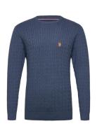 Mads Reg Cot Uspa M Knit Tops Knitwear Round Necks Blue U.S. Polo Assn...
