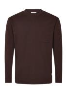 Over D Pocket Tee L/S Tops T-shirts Long-sleeved Burgundy Lindbergh