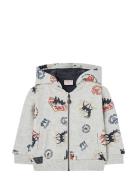 Fleece Jacket Printed Tops Sweat-shirts & Hoodies Hoodies Grey Boboli
