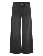 Imoo Low Rise Loose Wide Leg Jeans Bottoms Jeans Wide Black Weekday