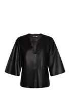 Trinedep Blouse Tops Blouses Short-sleeved Black DEPECHE