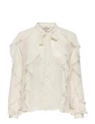 Onltaryn Ls Romantic Ruffle Blouse Wvn Tops Blouses Long-sleeved White...