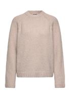 Relaxed Knitted Sweater Tops Knitwear Jumpers Pink Weekday