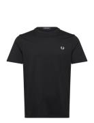 Crew Neck T-Shirt Tops T-shirts Short-sleeved Black Fred Perry
