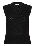 Rwaida Alpaca Sl V-Neck Vest Vests Knitted Vests Black Rosemunde