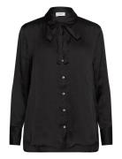 Rwmessina Ls Bow Shirt Tops Shirts Long-sleeved Black Rosemunde