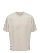 Onslale Ovz Ss Xt Tee Tops T-shirts Short-sleeved Beige ONLY & SONS