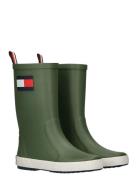 Tommy Hilfiger Flag Rain Boot Shoes Rubberboots High Rubberboots Green...