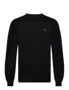 Pique Stitch Jumper Tops Knitwear Round Necks Black Fred Perry