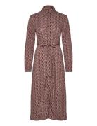 Belted G Print Shirt Dress Polvipituinen Mekko Burgundy GANT
