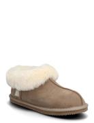 Rhevelyn Leather Closed Ankle Slipp Aamutossut Tohvelit Beige Rosemund...