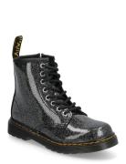 1460 J Black+Silver Nebula Glitter Bootsit Nauhalliset Saapikkaat Blac...