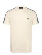 Contrast Tape Ringer Tee Tops T-shirts Short-sleeved Cream Fred Perry