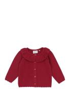 Cardigan Knit Tops Knitwear Cardigans Red Minymo