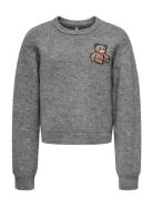 Kogteddy L/S Pullover Knt Noos Tops Knitwear Pullovers Grey Kids Only