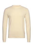 Rib Knitted O-Neck Knit Tops Knitwear Round Necks Cream Lindbergh