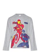 Tshirt Tops T-shirts Long-sleeved T-shirts Grey Marvel