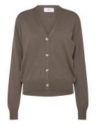 Hanna Cardigan Tops Knitwear Cardigans Khaki Green Makia