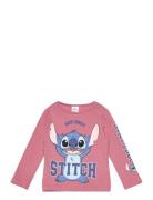 Tshirt Tops T-shirts Long-sleeved T-shirts Pink Lilo & Stitch