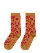 Linjaus Unikko Lingerie Socks Regular Socks Red Marimekko