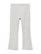 Ribbed Flared Leggings Bottoms Leggings Grey Mango
