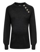 Olmemma Life Ls Button Ck Knt Tops Knitwear Jumpers Black Only Materni...