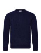 Helm Knit Tops Knitwear Round Necks Navy Makia