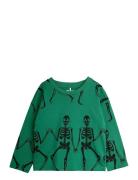 Skeleton Aop Ls Tee Tops T-shirts Long-sleeved T-shirts Green Mini Rod...