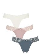 Seamless String W Lace On Side 3-Pack Stringit Alusvaatteet White Miss...