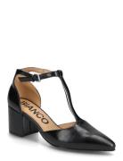 Biadevived T-Strap Pump Faux Leather Shoes Heels Pumps Classic Black B...