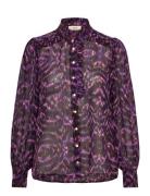 Lyric Tops Shirts Long-sleeved Purple SUNCOO Paris