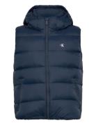 Svls Nylon Zip Off Hood Down Puf Liivi Navy Calvin Klein Jeans